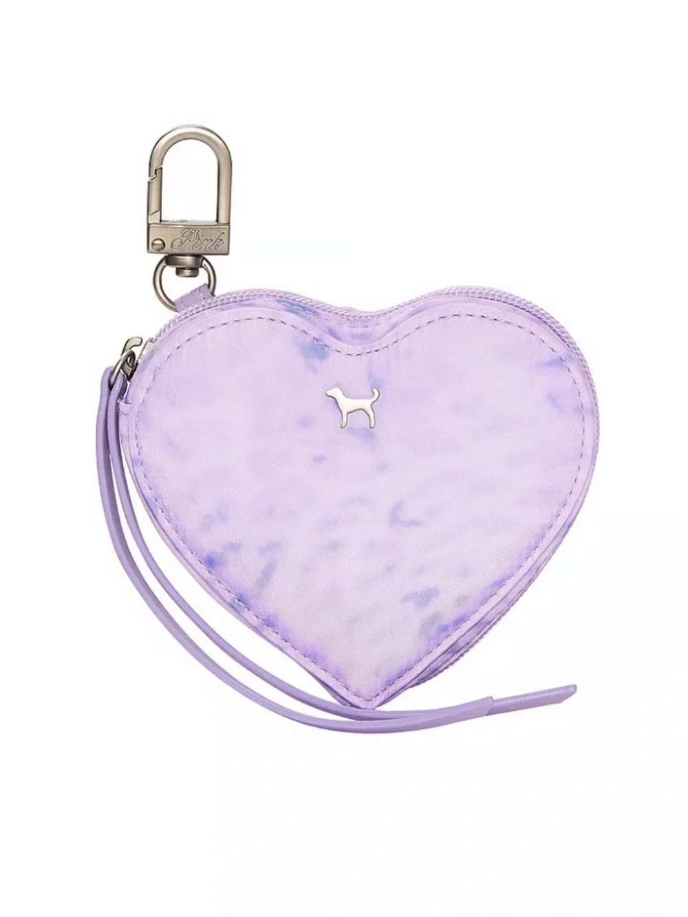 Victoria’s Secret Pink Lavender Lilac Heart Pouch Key Chain CharmNag Charm
